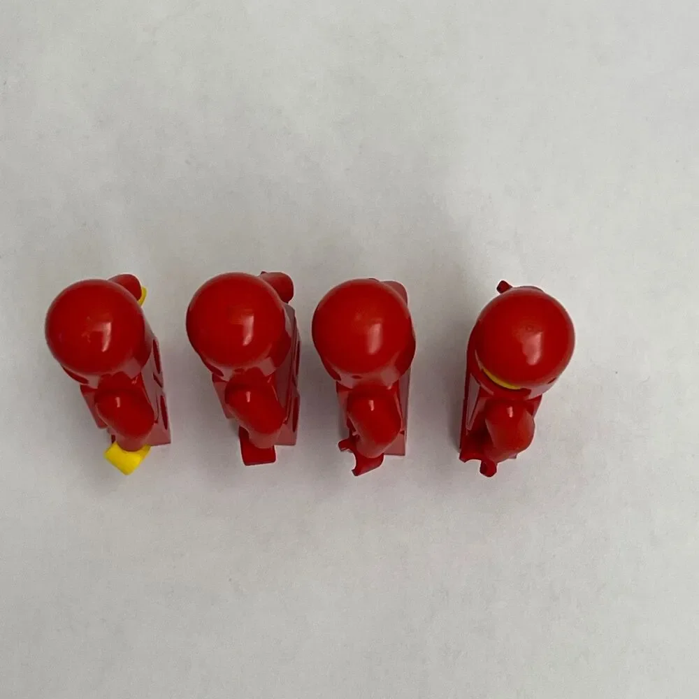 Vintage Lego Red Minifigs‎ Figures Replacement Parts Pieces Lot of 4